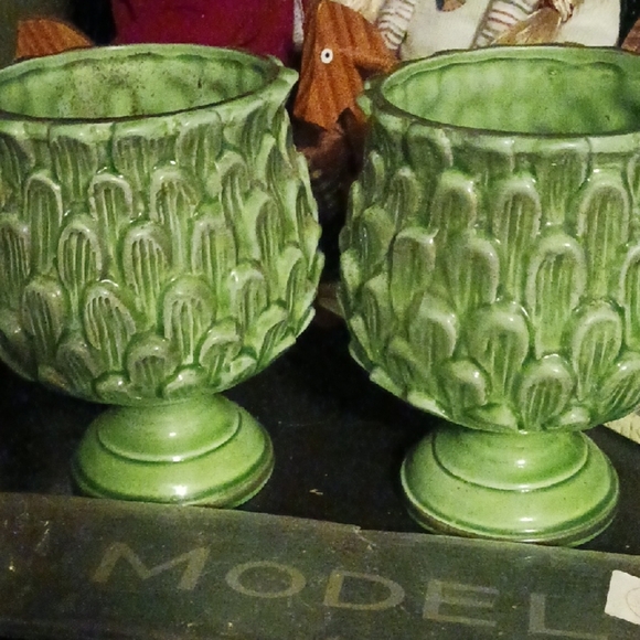 1970 Caffco Green Ceramic Goblet Set - Picture 4 of 4